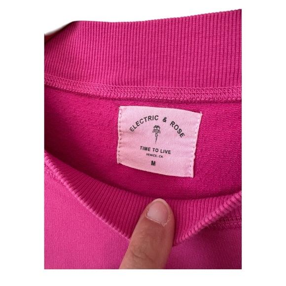 ELECTRIC & ROSE | Davis Seamed Sweatshirt in Pink, Size Medium - Picture 7 of 9